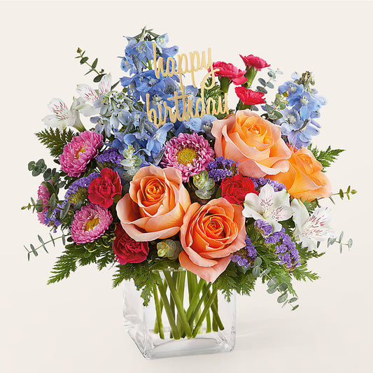 Birthday Bash Bouquet – PETALS & HEARTS FLOWER SHOP, Monterey Park CA