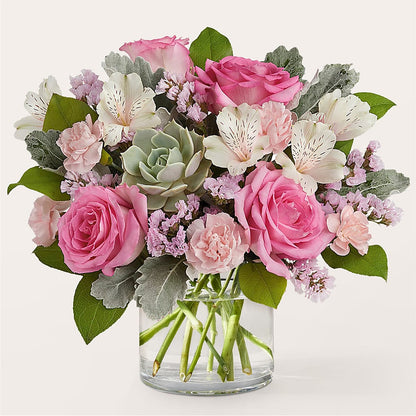 Dusty Rose Bouquet – PETALS & HEARTS FLOWER SHOP, Monterey Park CA