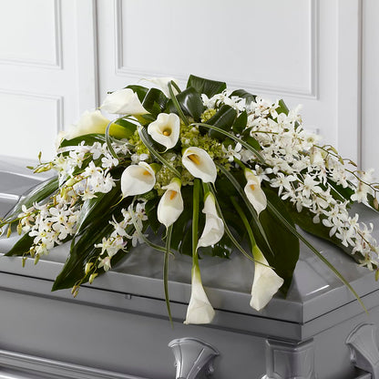 Angel Wings Casket Spray – PETALS & HEARTS FLOWER SHOP, Monterey Park CA
