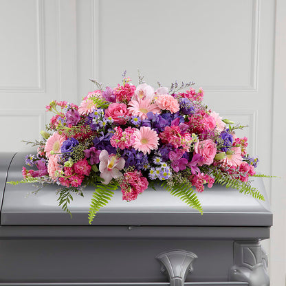 Glorious Garden Casket Spray – PETALS & HEARTS FLOWER SHOP, Monterey Park CA