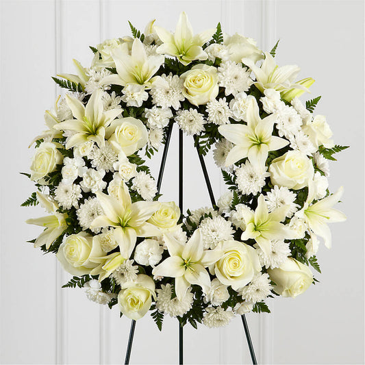 Treasured Tribute Wreath – PETALS & HEARTS FLOWER SHOP, Monterey Park CA