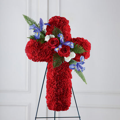 Faithful Hero Floral Cross – PETALS & HEARTS FLOWER SHOP, Monterey Park CA