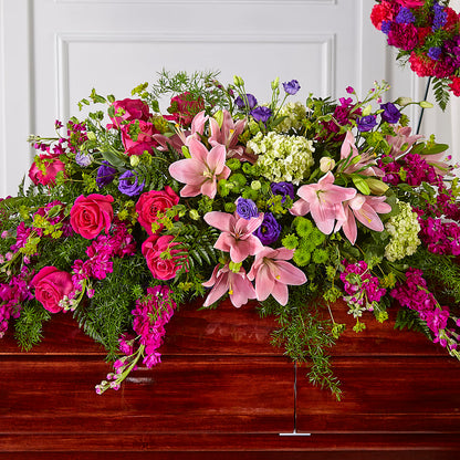 Radiant Tribute Casket Spray – PETALS & HEARTS FLOWER SHOP, Monterey Park CA