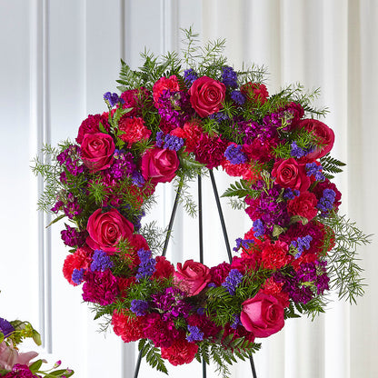 Calming Colors Wreath – PETALS & HEARTS FLOWER SHOP, Monterey Park CA