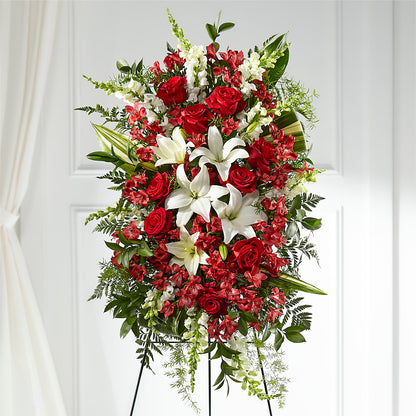 Everlasting Memory Standing Spray – PETALS & HEARTS FLOWER SHOP, Monterey Park CA