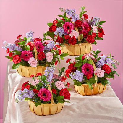 Pink Picnic Basket – PETALS & HEARTS FLOWER SHOP, Monterey Park CA