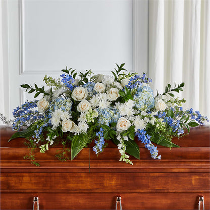 Timeless Essence Casket Spray – PETALS & HEARTS FLOWER SHOP, Monterey Park CA