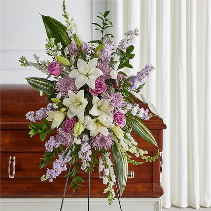 Grateful Hearts Standing Spray – PETALS & HEARTS FLOWER SHOP, Monterey Park CA