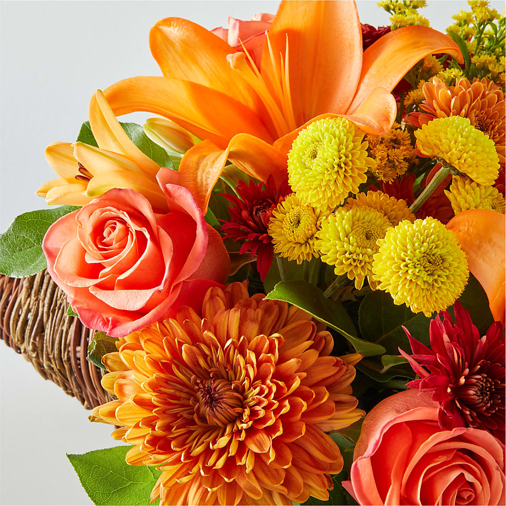 Bouquet of Blessings Cornucopia – PETALS & HEARTS FLOWER SHOP, Monterey Park CA