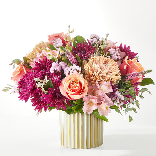 Berry Cobbler Bouquet with Ivory Vase – PETALS & HEARTS FLOWER SHOP, Monterey Park CA