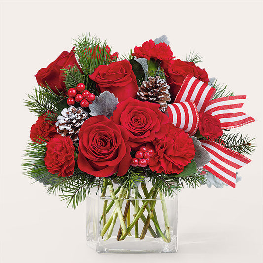 Baking Spirits Bright Bouquet – PETALS & HEARTS FLOWER SHOP, Monterey Park CA