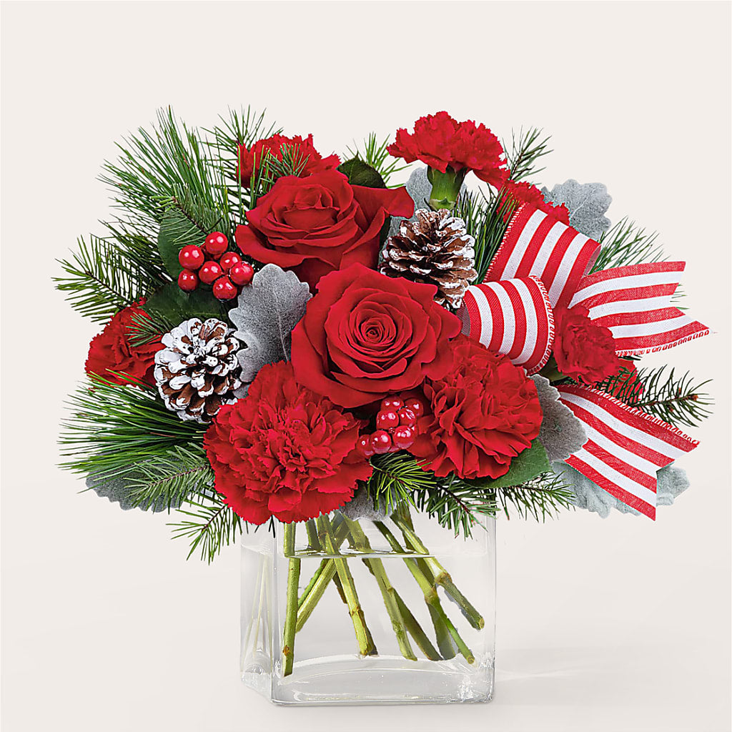 Baking Spirits Bright Bouquet – PETALS & HEARTS FLOWER SHOP, Monterey Park CA