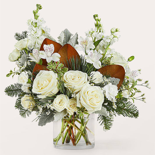 Fresh Snowfall Bouquet – PETALS & HEARTS FLOWER SHOP, Monterey Park CA