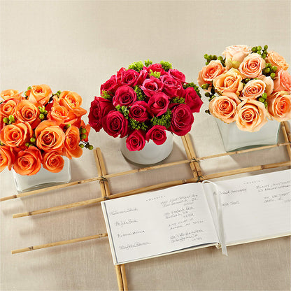 Dawn Rose Centerpiece – PETALS & HEARTS FLOWER SHOP, Monterey Park CA